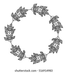 Isolated leaves crown decoration design