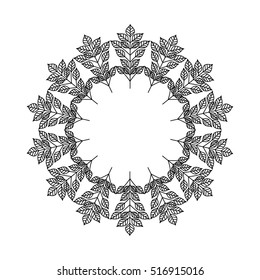 Isolated leaves crown decoration design