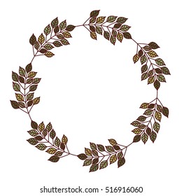 Isolated leaves crown decoration design