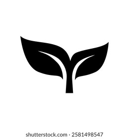 Isolated leaves icons on white background.