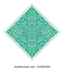 Isolated leaves ornament inside frame design