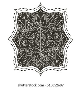 Isolated leaves ornament inside frame design