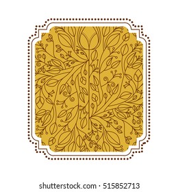 Isolated leaves ornament inside frame design