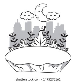 Isolated leaves in park vector design