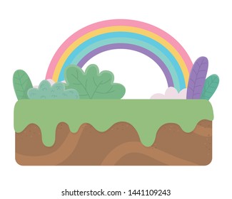 Isolated leaves and shrubs design