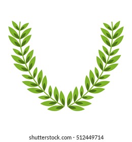 Isolated leaves wreath design