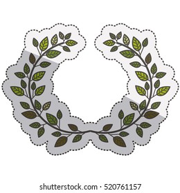 Isolated leaves wreath design