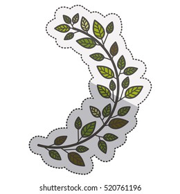 Isolated leaves wreath design