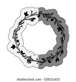 Isolated leaves wreath design