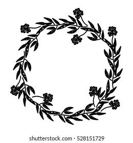 Isolated leaves wreath design