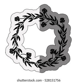 Isolated leaves wreath design