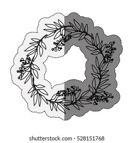 Isolated leaves wreath design