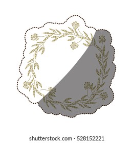 Isolated leaves wreath design