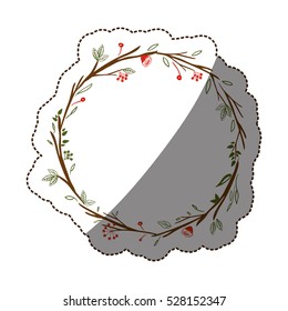 Isolated leaves wreath design