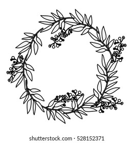 Isolated leaves wreath design