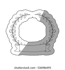 Isolated leaves wreath design