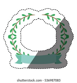 Isolated leaves wreath design