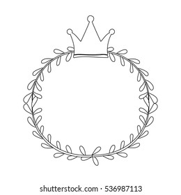 Isolated leaves wreath design