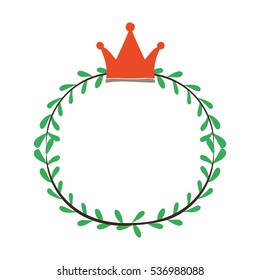 Isolated leaves wreath design