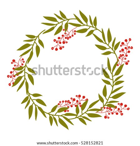 Isolated leaves wreath design