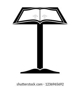 Isolated lectern with open bible. Vector illustratin design