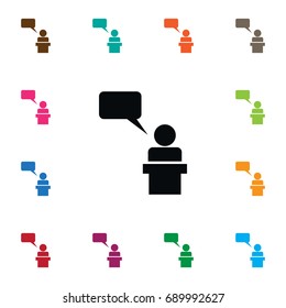 Isolated Lecturer Icon. Orator Vector Element Can Be Used For Lecturer, Orator, Speaker Design Concept.