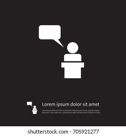 Isolated Lecturer Icon. Orator Vector Element Can Be Used For Lecturer, Orator, Speaker Design Concept.