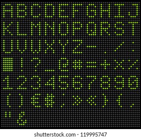 Isolated led panel alphabet and symbols, easy custom color with direct select by same fill color