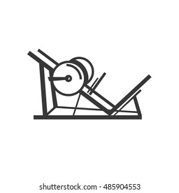 Isolated leg press machine gym equipment vector illustration