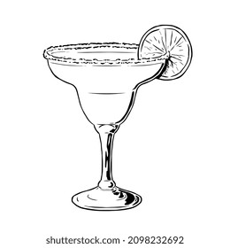 Isolated lemon cocktail draw drink bar illustration vector