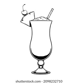 Isolated lemon cocktail draw drink bar illustration vector