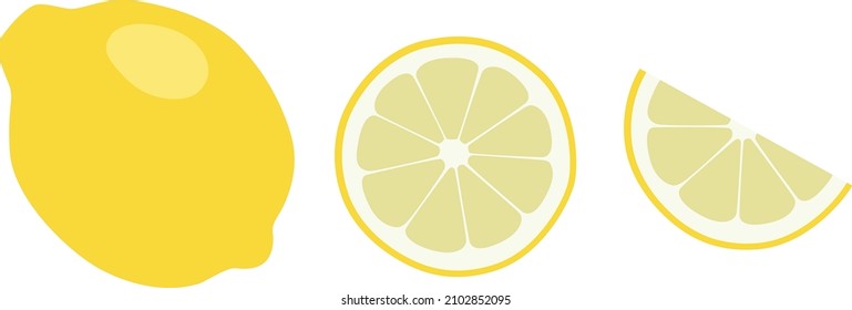 Isolated Lemon vector clipart illustration yellow 