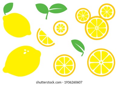 Isolated lemons clipart, cut file