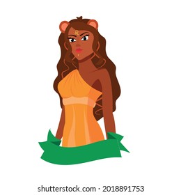 Isolated leo female character zodiac sign Vector