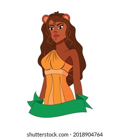 Isolated leo female character zodiac sign Vector