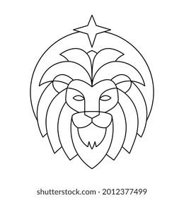 Isolated leo symbol Western zodiac signs Vector illustration