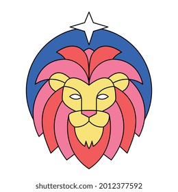 Isolated leo symbol Western zodiac signs Vector illustration