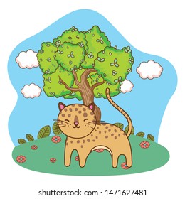 Isolated leopard cartoon vector design