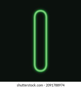 Isolated Letter I with bright Neon Effect. Night Show Alphabet. vector Illustration. eps 10