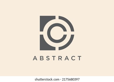 Isolated Letter C In Letter D Focus Target Logo