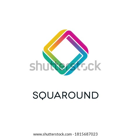 Isolated letter o symbol with rainbow colors in twisted diamond shape. Three dimensional alphabet logo design. Foto stock © 
