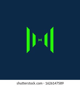 Isolated Letter " X " Logo Design with Vertical and Horizontal Lines - vector