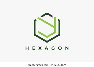 Isolated Letter Y on Hexagon Outline. Modern Logo Usable for Business, Company, Corporate, Branding, Identity, that related with Initial Y, tech, marketing, tech, finance. Creative Idea, Icon Template