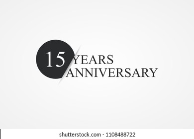 isolated lettering of happy 15 years anniversary with black color