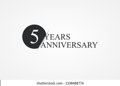 isolated lettering of happy 5 years anniversary with black color