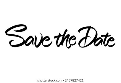 Isolated Lettering Save the Date. Wedding Brushpen font vector. Calligraphy script. Expressive Fancy Hand written typeface. Love couple. 