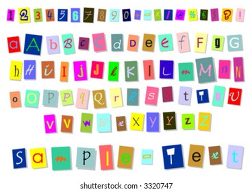 Isolated letters press cutting simulation. Write your own words.