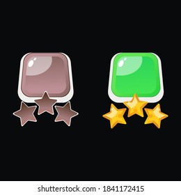 Isolated level icon for casual games with asterisks