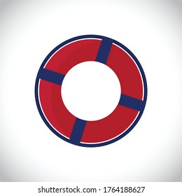 Isolated lflat ifebuoy vector ring. Lifesaver icon. Safety emergency buoy. Vector illustration on white background
