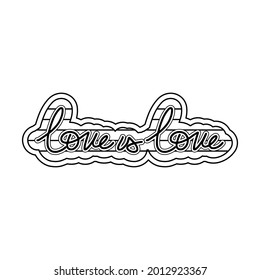 Isolated lgbt message with stripes and no color Vector